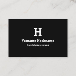 Cartão De Visita Moderne Schwarze Initialien Vorlage Visitenkarte