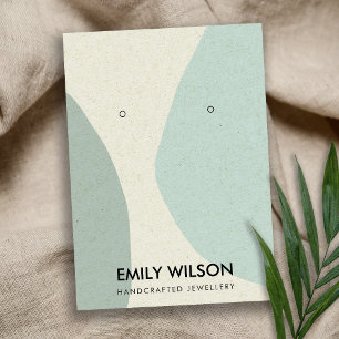 CARTÃO DE VISITA MODERNO ABSTRATO AQUA BLUE ART EARRING