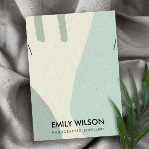 CARTÃO DE VISITA MODERNO ABSTRATO AQUA BLUE ART NECKLACE EXIBIR