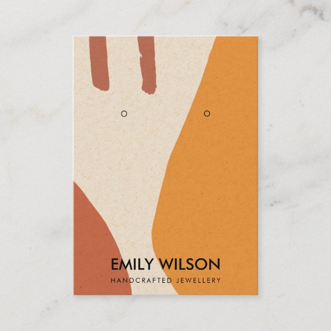 CARTÃO DE VISITA MODERNO ABSTRATO TERRACOTTA - APRESENTAÇÃO DE ARTE (Frente)