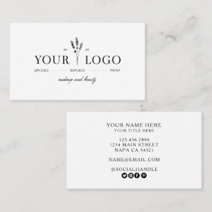 Cartão De Visita Moderno Adicione Seu Logotipo Artista de Maquiagem