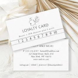 Cartão De Visita Moderno, Arte em Linha, Mulher, Branco, Salão