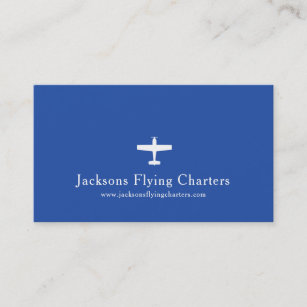 Cartão de visita moderno azul branco da aviação do