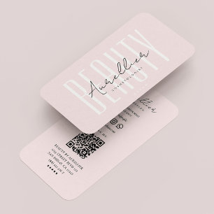 Cartão De Visita Moderno Beauticista Skincare Cosmetólogo Rosa