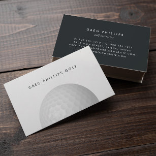 Cartão De Visita Moderno Black & White Golf Pro ou Instrutor