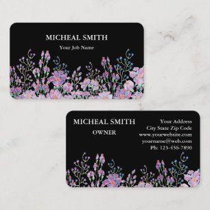 Cartão De Visita Moderno Boho Floral