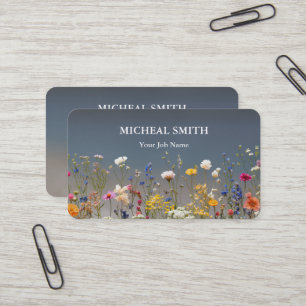 Cartão De Visita Moderno Boho Floral Kraft
