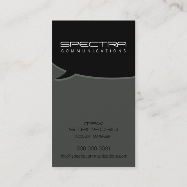 CARTÃO DE VISITA MODERNO: bolha de conversa 4P (Frente)