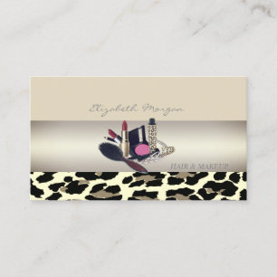 Cartão De Visita Moderno Charmoso Feminino, Estampa de Leopardo