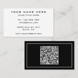 Cartão de visita moderno com código QR - suas core
