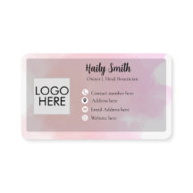 Cartão de visita moderno com gradiente rosa pastel