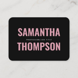 Cartão De Visita Moderno, cor-de-rosa e branco profissional