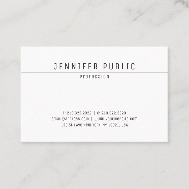 Cartão De Visita Moderno criativo, elegante, Design banal, branco d (Frente)