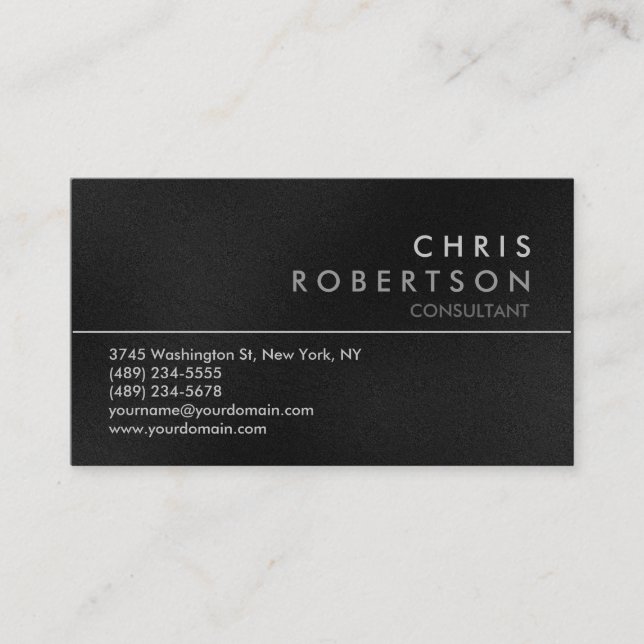 Cartão de visita Moderno da Cinza Atrativa (Frente)