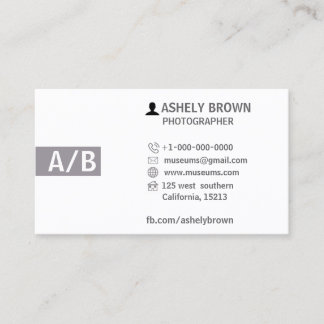 Cartão de visita moderno da fotografia do