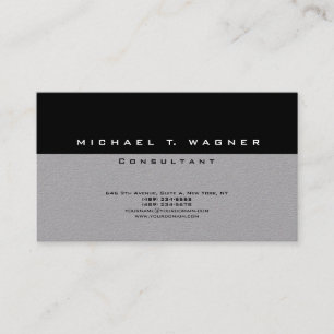 Cartão De Visita Moderno da Trendência Simples de Cinzas Negras Sim