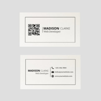 Cartão De Visita Moderno do Código QR de Liberador Profissional Min