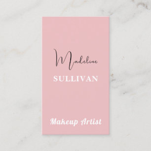 Cartão De Visita Moderno do Código QR Minimalista Cor-de-Rosa-Rosa 