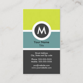 Cartão de visita moderno do monograma