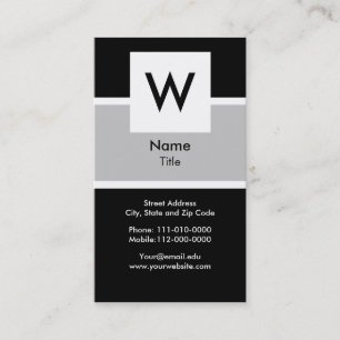 Cartão de visita moderno do monograma