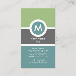 Cartão de visita moderno do monograma