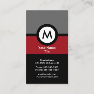 Cartão de visita moderno do monograma