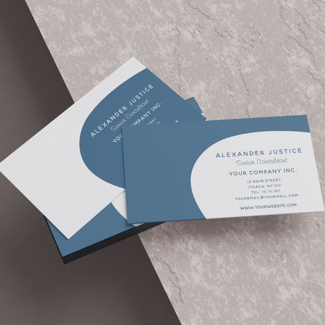 Cartão De Visita Moderno do século Médio Verde Escuro Reversível (Criador carregado)