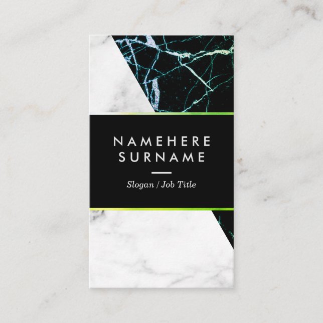 Cartão de visita moderno do vertical do mármore do (Frente)