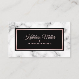 Cartão De Visita Moderno Dourado cor-de-rosa do mármore na moda