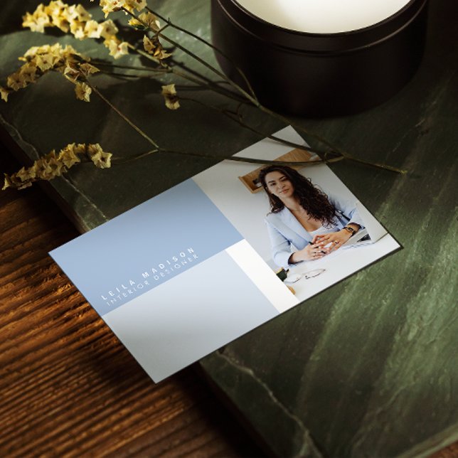 Cartão De Visita Moderno Dusty Blue Professional (Make an impact with these professional business cards, showcasing your brand and credibility.)
