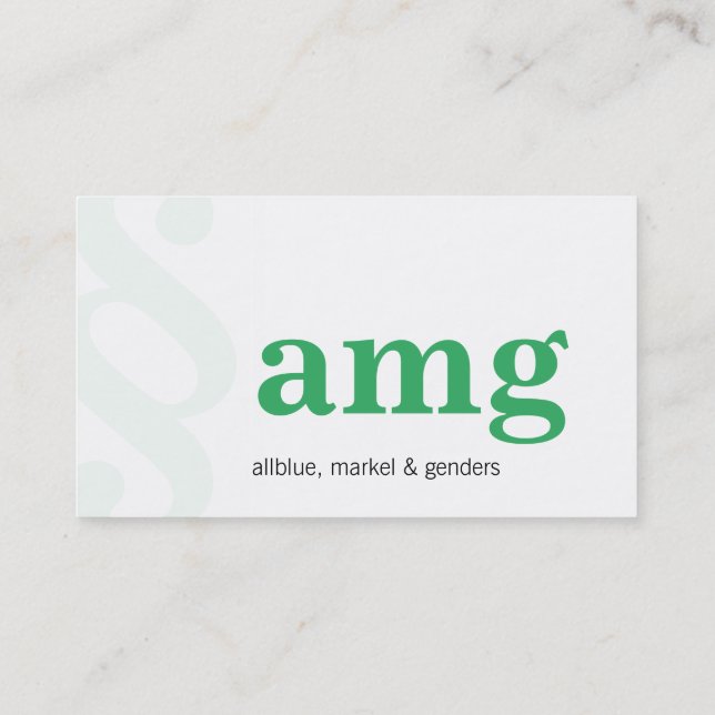 Cartão De Visita Moderno e claro com verde (Verso)