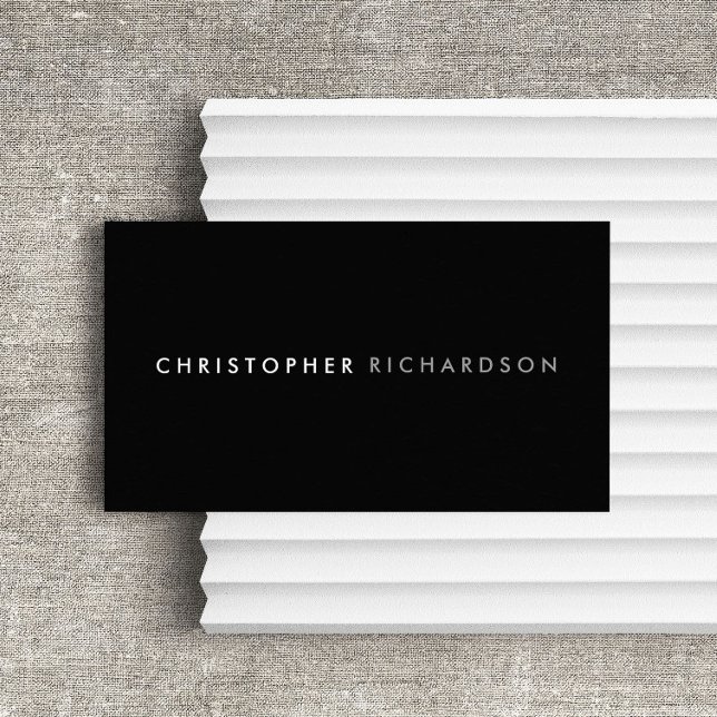 Cartão De Visita MODERNO E MINIMAL preto/branco (Criador carregado)