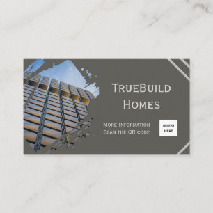 Cartão De Visita Moderno e minimalista empresa de construção monocr