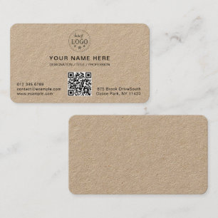 Cartão De Visita Moderno e Personalizável Kraft Premium Arredondado