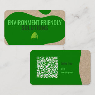 Cartão de visita moderno ecológico com código QR