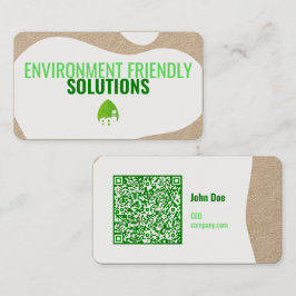 Cartão de visita moderno ecológico com código QR