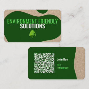 Cartão de visita moderno ecológico com código QR