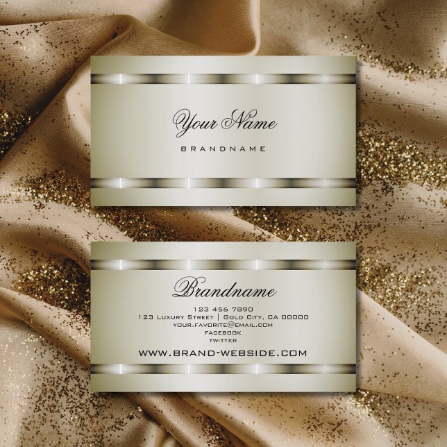 Cartão De Visita Moderno efeito platinum profissional e simples (Criador carregado)