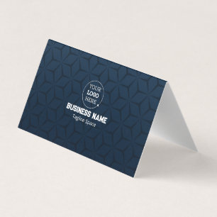 Cartão De Visita Moderno Elegante Azul e Branco Profissional