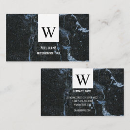 Cartão De Visita Moderno Elegante Black Marble Professional