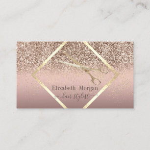 Cartão De Visita Moderno Elegante, Confete Dourado Brilhante, Tesou