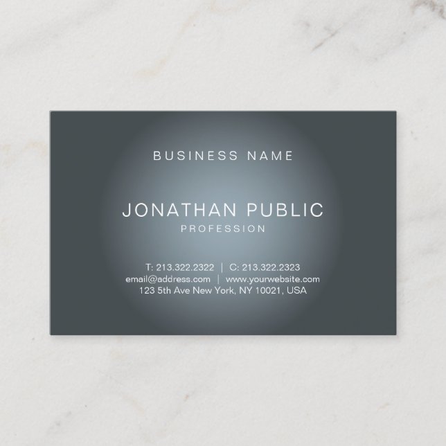 Cartão De Visita Moderno Elegante Design Trendy Professional (Frente)