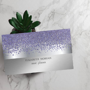Cartão De Visita Moderno Elegante, Diamantes Violetos de Greve de P