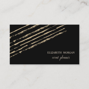 Cartão De Visita Moderno Elegante Estiloso,Listras Brilhantes,Preto