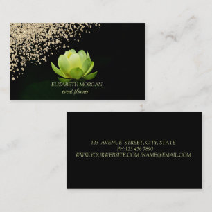 Cartão De Visita Moderno Elegante Estiloso Ouro Diamantes Verde Lót