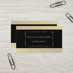Cartão De Visita Moderno Elegante Gold Foil Metal Professional