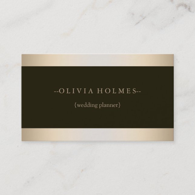 Cartão De Visita Moderno Elegante Gold Foil Metal Professional (Frente)