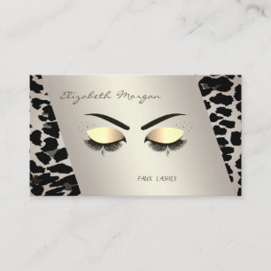 Cartão De Visita Moderno elegante,Impressão Leopardo,Lashes Faux