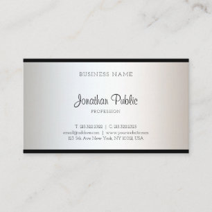 Cartão De Visita Moderno Elegante Letra Script Criativo Simples