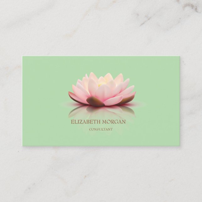 Cartão De Visita Moderno Elegante Lotus Green (Frente)